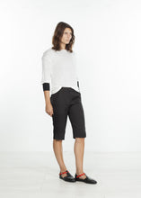 Load image into Gallery viewer, Square Stitch Knee Short in Black
